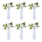 6Pcs Wedding Aisle Decorations Pew Flowers Chair Artificial Flowers White