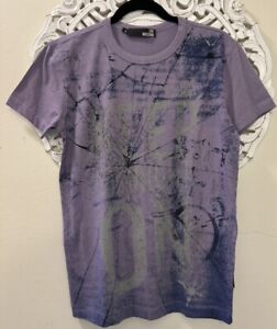 Love Moschino Mens T-Shirt Purple Keep Straight On Tee Size M New W/out Tags