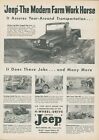 New Listing1955 Jeep Modern Farm Work Horse Spray Fence Grader Tractor Vintage Print Ad FJ1