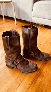 Frye Conway Harness Boots Distressed Tobacco Mens Size 11 (Fits like 11.5 or 12)