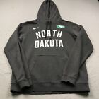 North Dakota Fighting Hawks Hoodie Mens Medium Gray Nike Sweatshirt NCAA Logo