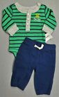 New Baby Boy Clothes Carter's Newborn 2Pc Green & Blue Tiny Team Outfit