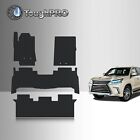 ToughPRO Floor Mats + 3rd Row Black For Lexus LX570 All Weather 2013-2021