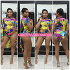 USA Women Elegant Design Print Bodysuit Shorts 3 PC Bandage Body con Jumpsuit