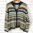 Vintage cardigan sweater Women’s XL Full Zip Tribal Aztec cottagecore Knit Cozy