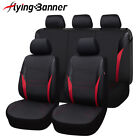 Universal Car Seat Covers Cushions Faux Leather Red Fit Rear ArmrestCup Holders
