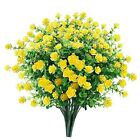 GREENRAIN Artificial Flowers Outdoor Fake Flowers for 6 Bundles 2#yellow