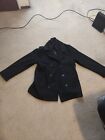 black pea coat mens XL Wool