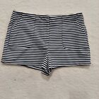 Forever 21 SHORTS Womens Size L Large Striped Hook & Zip Button Pockets Stretch