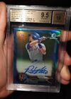 2016 Bowman Chrome 1st Pete Alonso Blue Refractor Auto /150 RC BGS 9.5 NY Mets