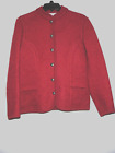 JoS Bank Clothiers Sweater Cardigan Women Medium Dark Red Pure Wool Long Sleeve