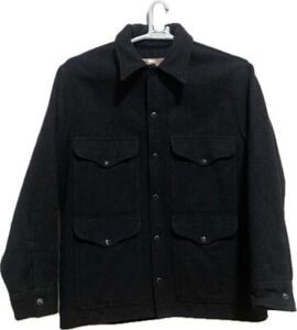 FILSON Single Mackinaw Cruiser Jacket Wool Size 42 Color Dark Gray