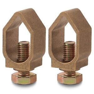 2PCS 5/8-Inch Direct Burial Copper Ground Rod Clamps Grounding Clamp5/8
