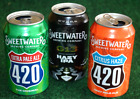 THREE Sweetwater 420 India & Hazy IPA G13 Strain Ale Collectible BEER Cans