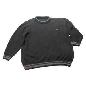 David Archy Mens Extra Large Black Fleece Crewneck Long Sleeve Sweater Top