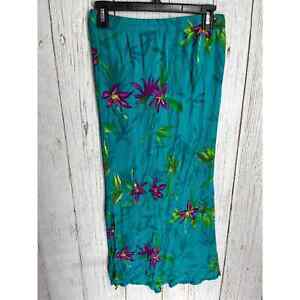 Drapers and Damons Maxi Skirt Women Size S Green Floral 100% Rayon