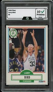 1990 Fleer #8 Larry Bird GRADED 10 GEM MINT Card Boston Celtics HOF
