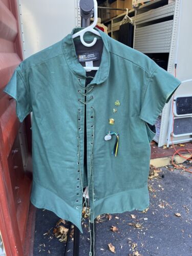 MENS - XXL Chivalry Sports Pirate GREEN VEST Peasant COSTUME Renaissance Lords
