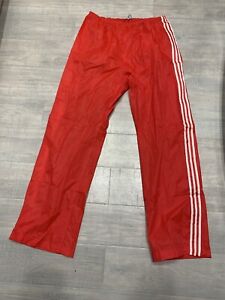 70’s 80’s Adidas Vintage Nylon Red Track Pants XL XXL TALL 6’ 3” 194 Grail
