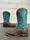 Boulet Brown turquoise Leather Cowboy Western Boots  Made in Canada Men's 11.5 E
