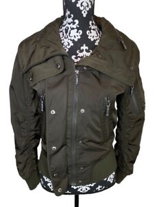 BCBG MAXAZRIA Green Jacket Coat Zippers Pockets Hooded Size XS