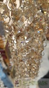 Top Quality Crystal Glass Champagne Beads Chain Wedding Decoration Curtains 1M