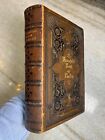 Antique Ornate Victorian 1875 Book Gilded Gilt Leather Household Book of Poetry