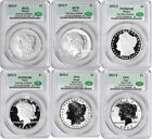 2023 Morgan Peace Silver Dollar 6-Coin Set MS70/PR70 First Day of Delivery CACG