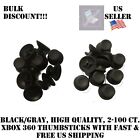 2-500x Xbox 360 Controller Gray Black Replacement Analog Video Game Thumb sticks