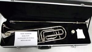Nickel Plated Bb/F Tenor Trombone w/ Case and Mouthpiece Excellent Condition