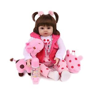 Realistic Reborn Baby Dolls 18 inch Lifelike Weighted Toddler Girl Doll Soft ...