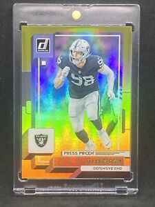 Maxx Crosby  RARE GOLD REFRACTOR INVESTMENT CARD SSP PANINI RAIDERS MINT