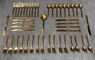 WM Rogers And Son Gold Plated Flatware Set Gold Tone Silverware Lot of 46pcs VTG