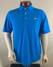 MASTERS TECH Men's Masters Solid Blue Performance Golf Polo Shirt Size L
