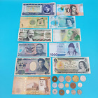 Foreign Currency Lot Paper Money Banknotes & Coins High Exchange & Collectible