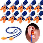 10 Pair Silicone Corded Ear Plugs Reusable Shooting Hearing Protection with Cord