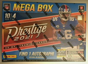 2021 PANINI PRESTIGE NFL FOOTBALL Retail MEGA BOX (4 Packs) 5 Numbered 1 Auto!