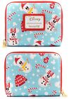 Loungefly Disney Mickey & Minnie Mouse Snowman AOP Zip Around Christmas Wallet