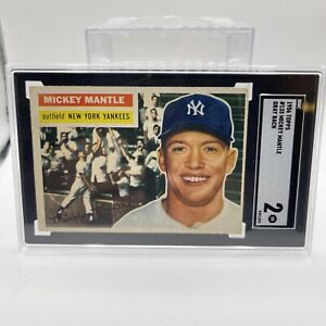 1956 Topps Mickey Mantle SGC 2 #135 New York Yankees HOF Vintage Great Color