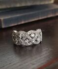 Kay Jewelers Sterling Silver diamond crossover weave cluster Ring