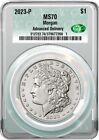 New Listing2023 $1 Uncirculated Silver Morgan Dollar CAC MS70 Advanced Delivery