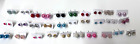 Pierced Kids Earrings Lot 30 pair Butterfly Heart Stud Crystal Ball Pink Small