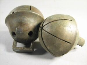 2 Large Brass Sleigh Bells 2 1/2 - 2 1/4 Inches