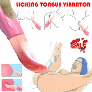 Clit Licking Tongue Vibrator G-Spot Dildo Stimulator Oral Sex Toy for Women US