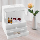 Cosmetics Storage Box Drawer Desk Makeup Organizer Large Makeup Case Box White