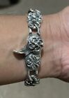 NOT Chrome Hearts Braclet 925 sterling silver goth fancy link 8” stamped WTS