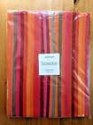 Crate Barrel Tablecloth Santiago Stripe NEW 60x60 Square Orange Cotton