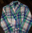 NWT Polo Ralph Lauren BLUE/GREEN Lafayette Plaid Cotton Robe Men's S/M PONY
