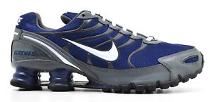 NIKE SHOX TURBO 6 ID RUNNING SHOES SIZE 8.5 W WIDE NAVY BLUE GRAY WHITE 326908
