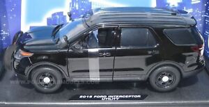 Motormax 1/18 2015 Ford PI Utility Police SUV BLANK BLACK For Customs 73543